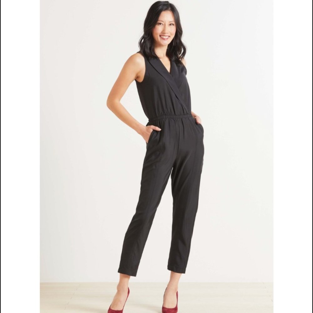 EVEREVE solid black Teagan jumpsuit